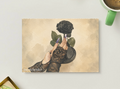 Black Rose in Lace — Gothic Floral Printable Postcard