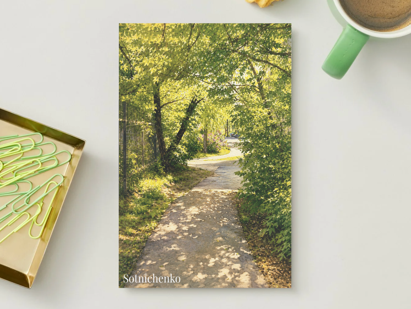 Sunlit Garden Path — Nature Printable Postcard