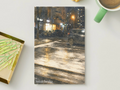 City Lights on Wet Pavement — Vintage Night Printable Postcard