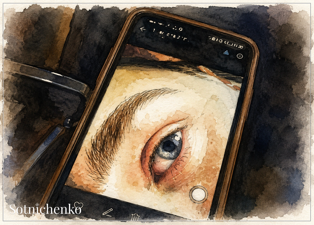 Eye on the Screen — Digital Moment Printable Postcard
