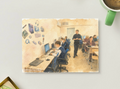 Computer Classroom Scene — School Printable Postcard