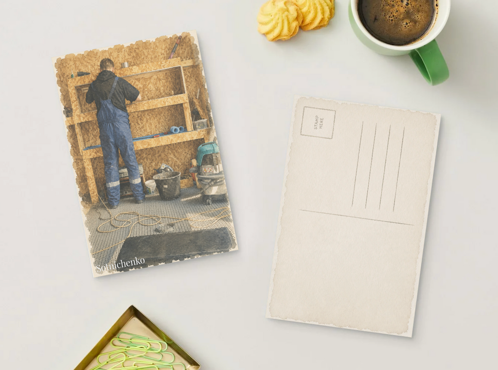 Workshop Shelf Build — DIY Renovation Printable Postcard