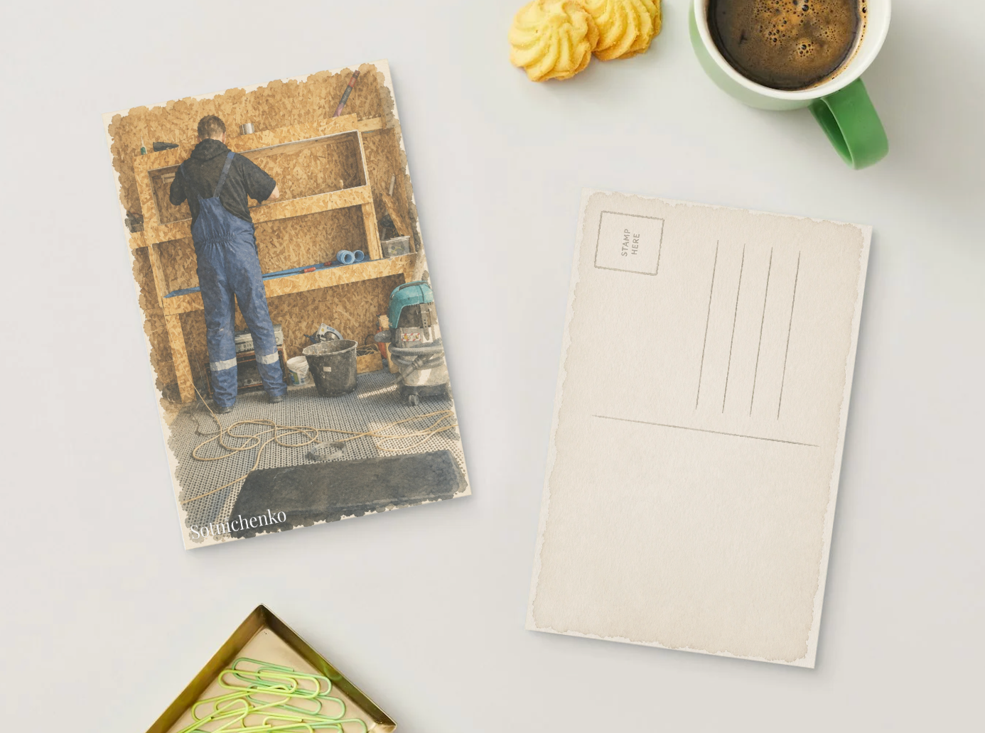 Workshop Shelf Build — DIY Renovation Printable Postcard