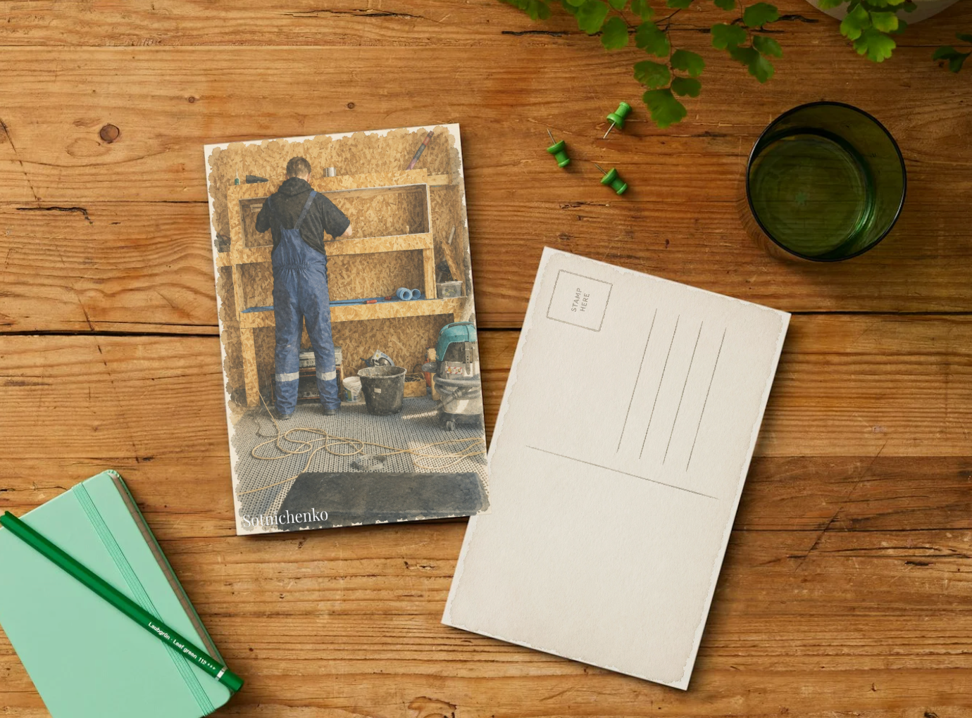 Workshop Shelf Build — DIY Renovation Printable Postcard