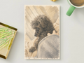 Poodle Under the Blanket — Cozy Dog Printable Postcard
