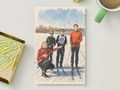 Ski Group on Snow — Winter Sports Printable Postcard