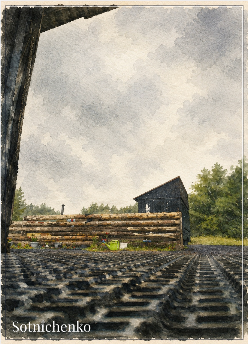 Garden Path After Rain — Rustic Yard Printable Postcard