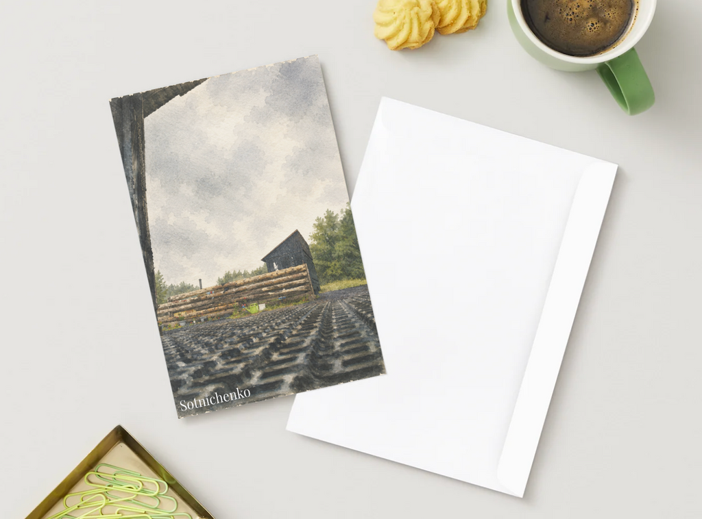 Garden Path After Rain — Rustic Yard Printable Postcard
