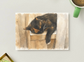 Sleeping Calico Cat — Cozy Pet Printable Postcard