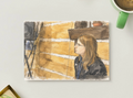 Thoughtful Student in Studio — Creative Learning Printable Postcard