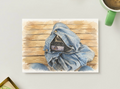 Camera Wrapped in Denim — Creative Gear Printable Postcard