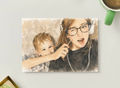 Playful Headphones Moment — Cozy Family Printable Postcard