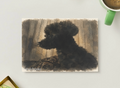 Black Poodle Silhouette — Moody Pet Printable Postcard